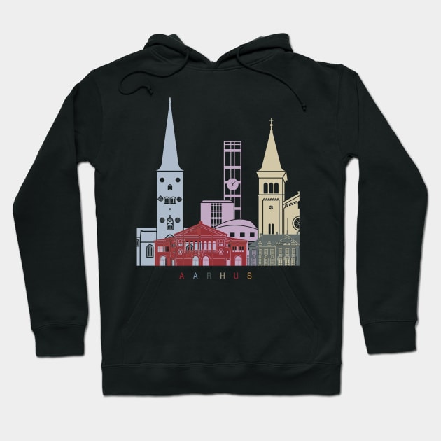 aarhus skyline poster Hoodie by PaulrommerArt